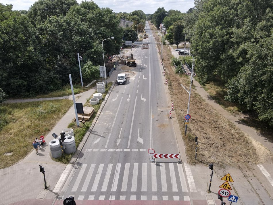 remont ulicy z lotu ptaka