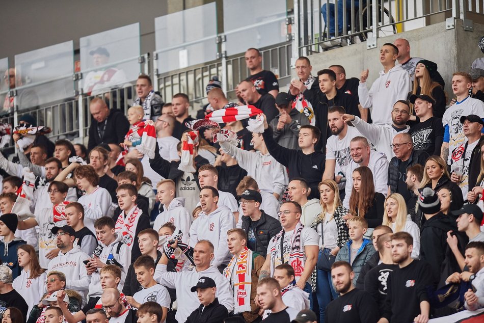 Kibice na meczu ŁKS Łódź - Arka Gdynia
