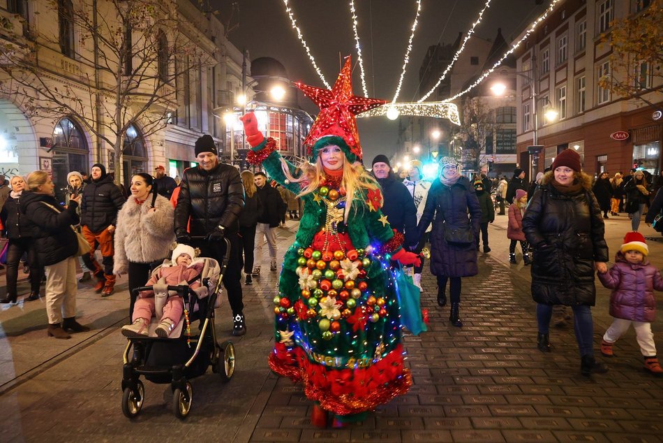 Świąteczna iluminacja Piotrkowskiej Łódź