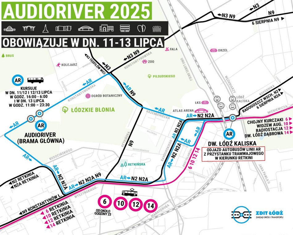 Łódź. Jak dojechać na Audioriver 2025 w Łodzi? Darmowe MPK Łódź dla festiwalowiczów i specjalna linia