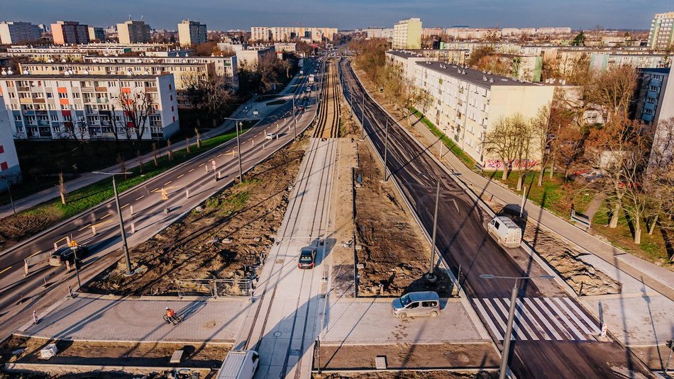 Łódź. Nowe torowisko MPK Łódź na Broniewskiego