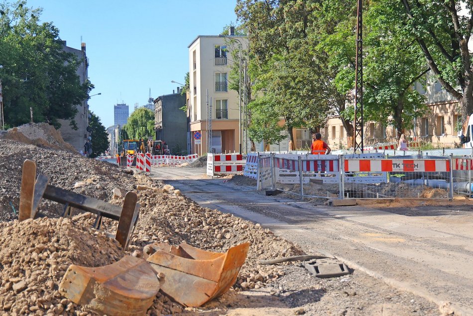 Remont Franciszkańskiej w Łodzi. Kamienica wyburzona
