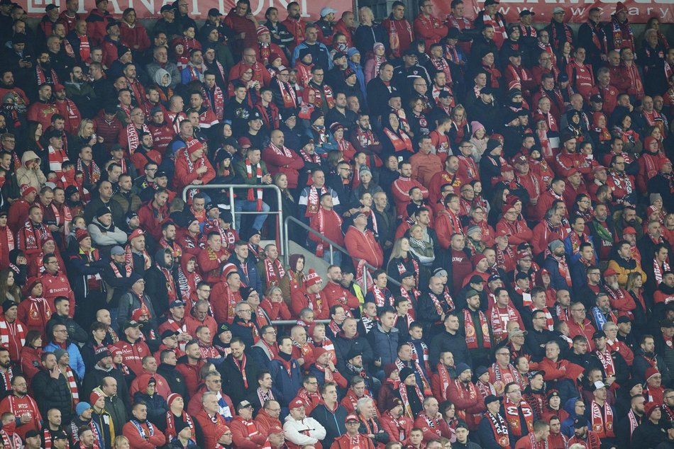 Kibice na meczu Widzew Łódź – Warta Poznań