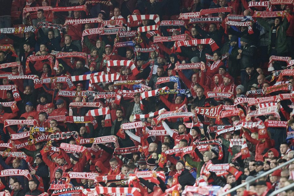 Kibice na meczu Widzew Łódź – Warta Poznań