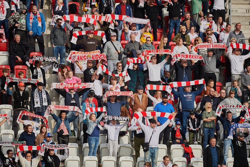 Kibice na meczu ŁKS Łódź - Arka Gdynia