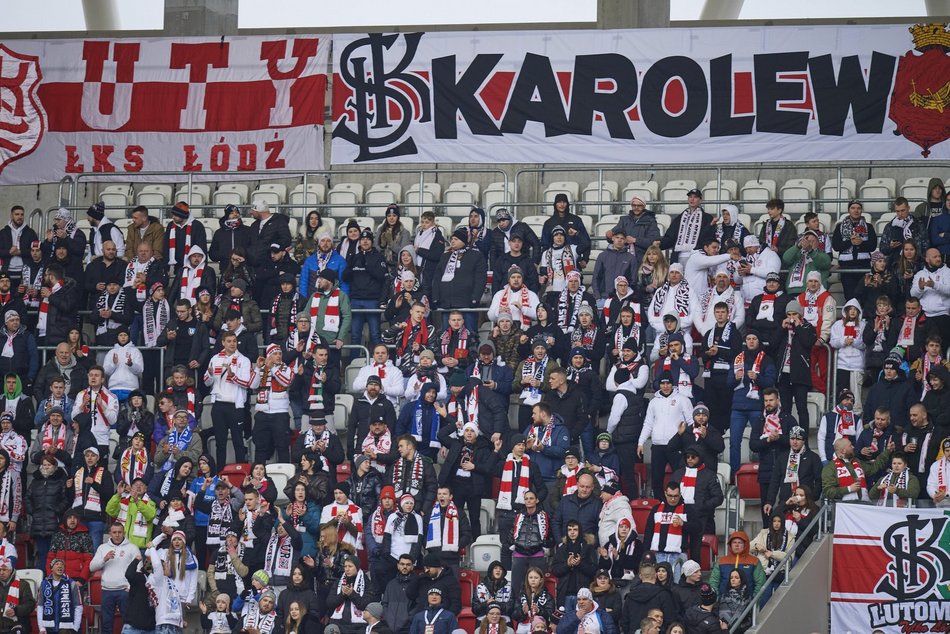 Kibice na meczu ŁKS Łódź - Chojniczanka Chojnice