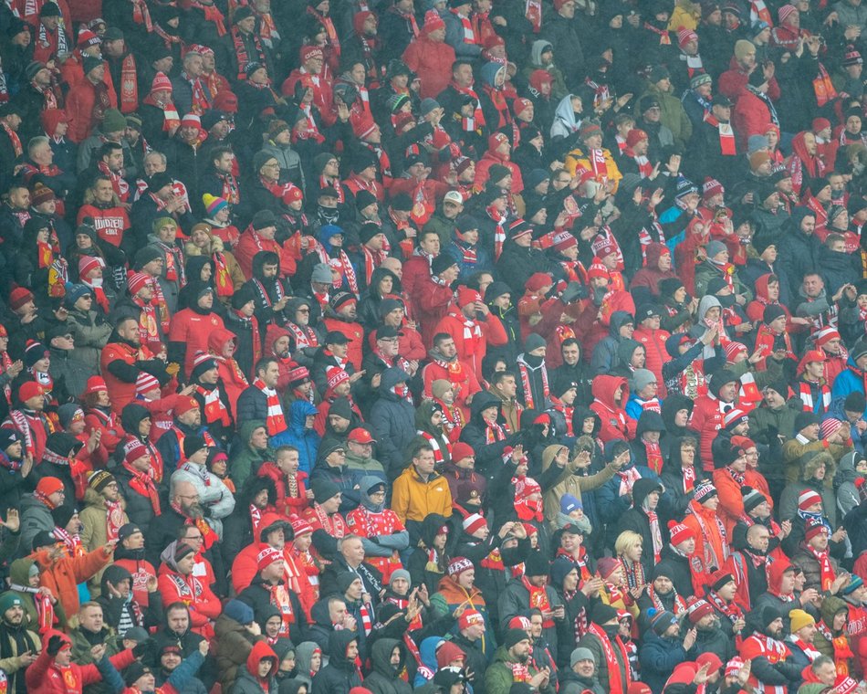 Kibice na meczu Widzew Łódź - Warta Poznań