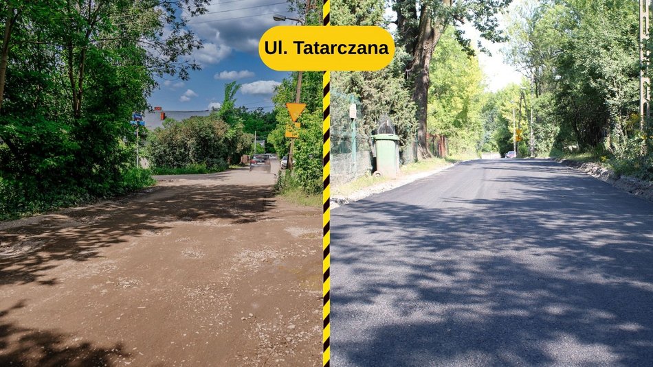 Łódź. Ulica Tatarczana w Łodzi przed i po remoncie