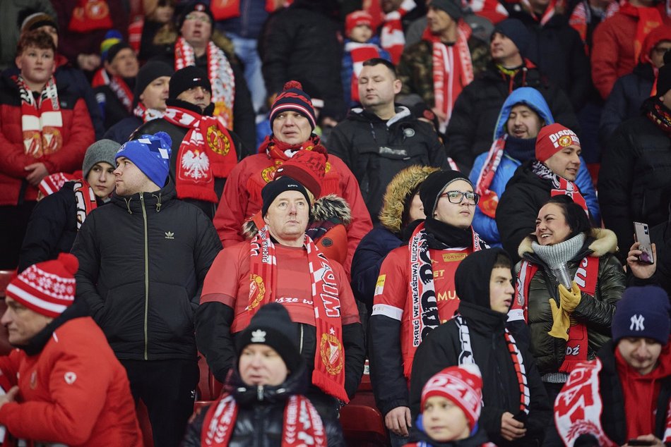 Kibice na meczu Widzewa Łódź - Pogoń Szczecin
