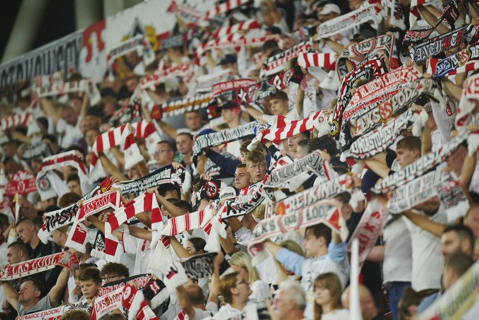 Kibice na meczu ŁKS Łódź - Jagiellonia Białystok