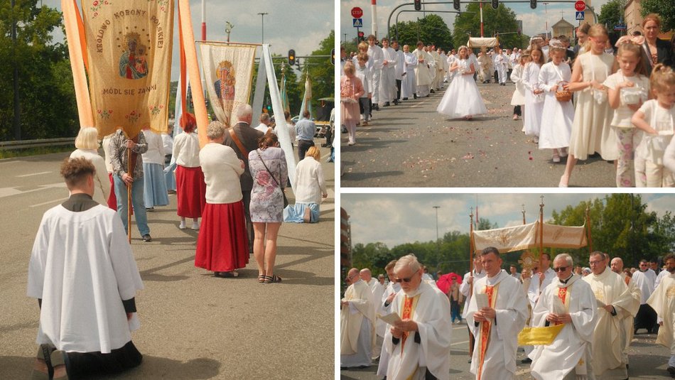Łódź. Boże Ciało w Łodzi. Ulicami miasta przeszła procesja z kościoła M.B. Zwycięskiej