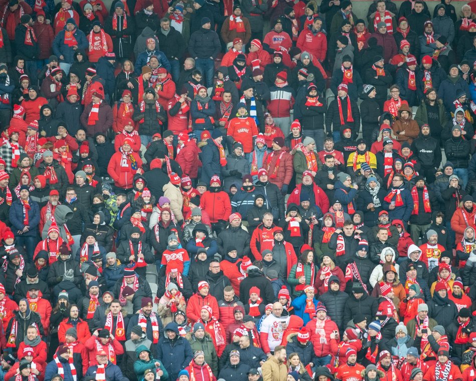 Kibice na meczu Widzew Łódź - Warta Poznań