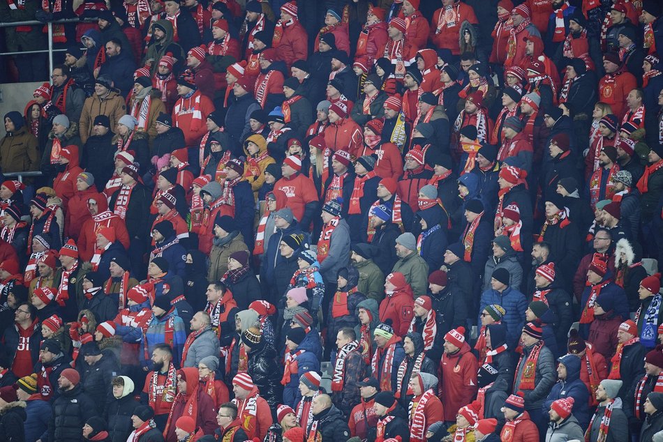 Kibice na meczu Widzewa Łódź - Pogoń Szczecin