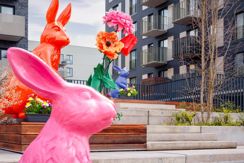 Łódź. Zające wielkanocne opanowały Fuzję! Widziałeś już te niezwykłe dekoracje?