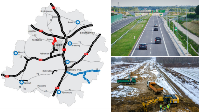 Wielkie inwestycje drogowe wokół Łodzi. A1, A2, S14, S12 i inne kluczowe drogi [MAPA]