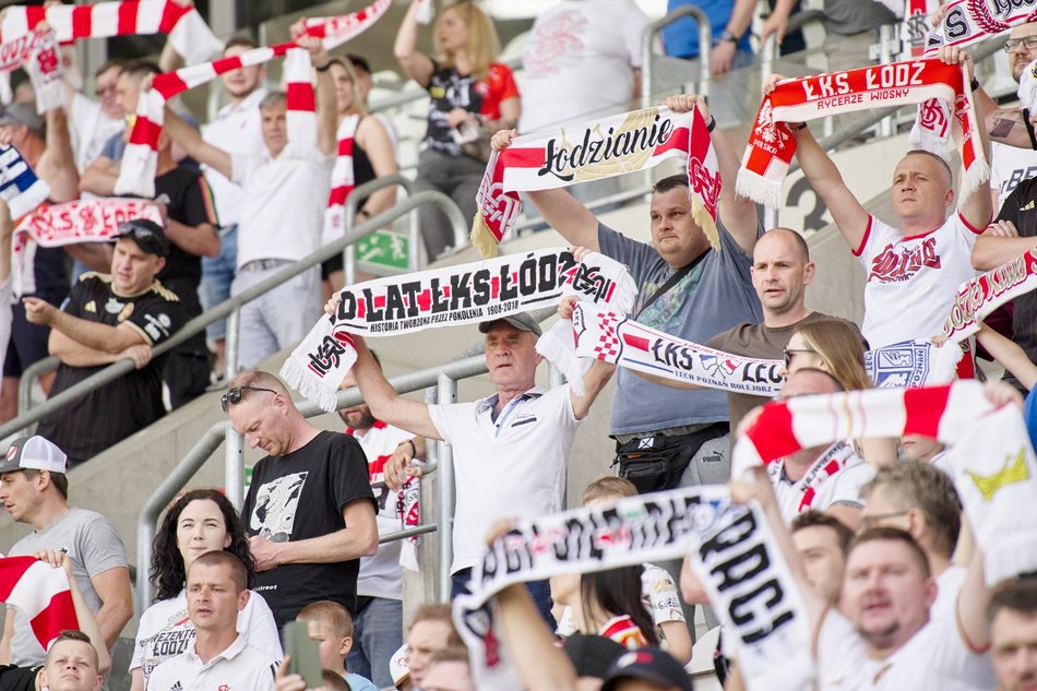Kibice na meczu ŁKS Łódź ze Stalą Mielec