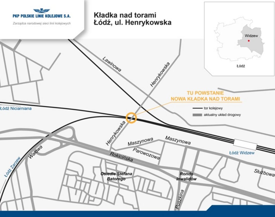 Łódź. Będzie kładka nad torami przy Henrykowskiej