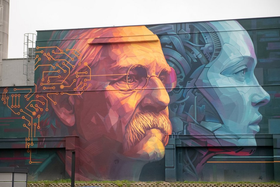 Nowy mural w Łodzi! Ludwik Grohman został uwieczniony na ścianie ŁSSE przy Tymienieckiego