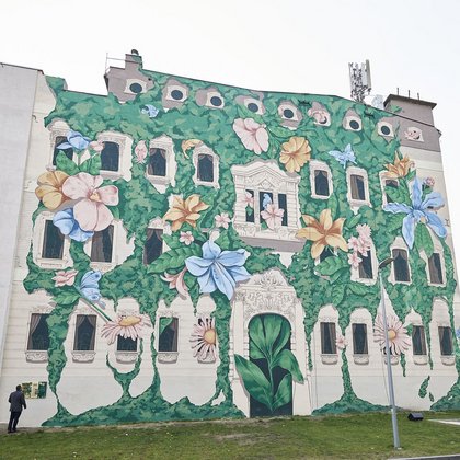 Mural na przedłużeniu ulicy Orlej na nowym osiedlu Diasfera , fot. Radosław Jóźwiak