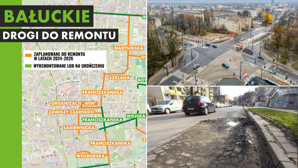 Remonty ulic na Bałutach - mapa, Wojska Polskiego, Boya-Żeleńskiego