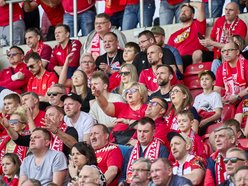 Kibice na meczu Widzewa Łódź