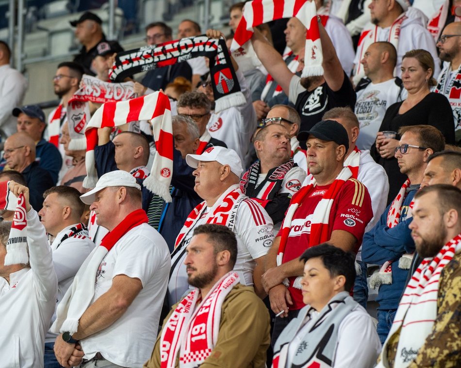 Kibice na meczu ŁKS Łódź z Górnikiem Łęczna