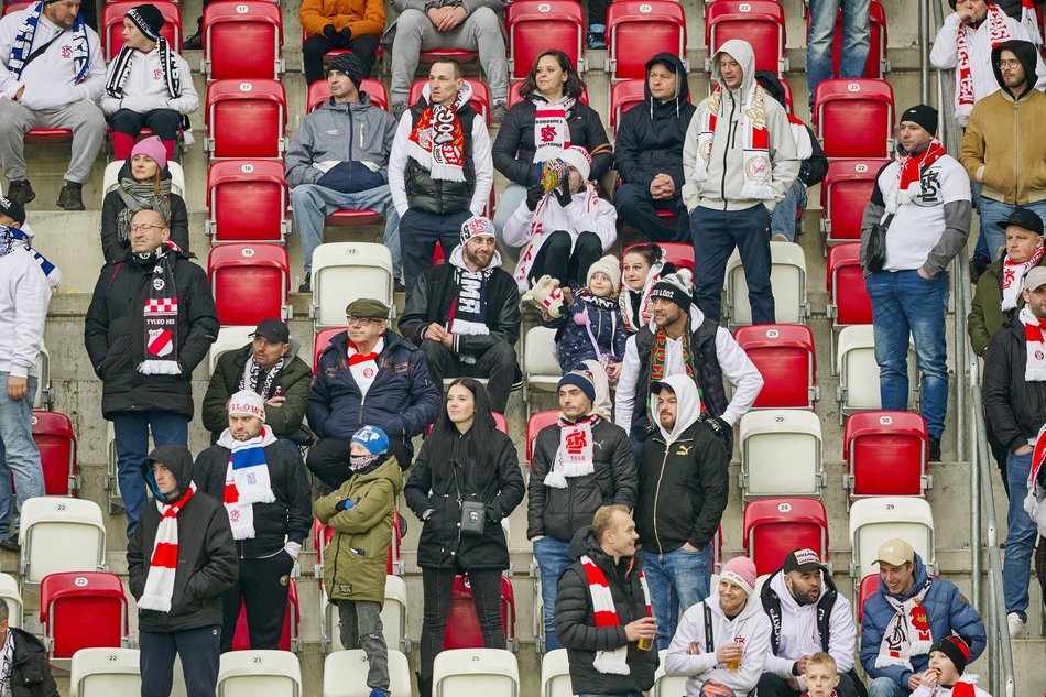Kibice na meczu ŁKS Łódź - Lech Poznań