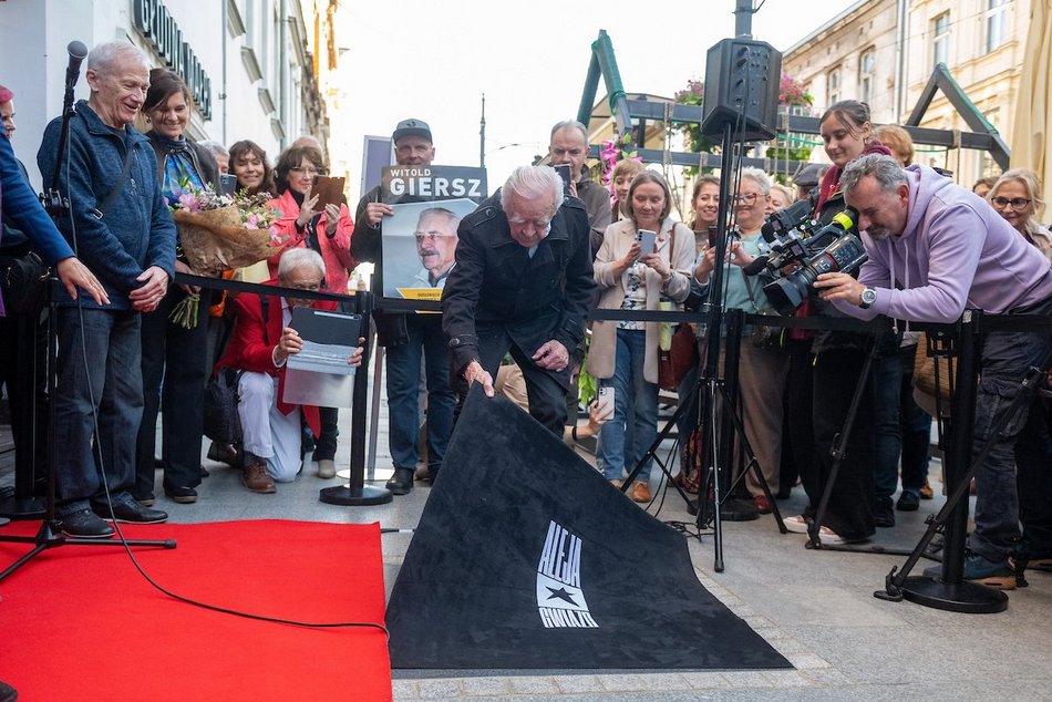 Łódź. Witold Giersz w Alei Gwiazd na Piotrkowskiej