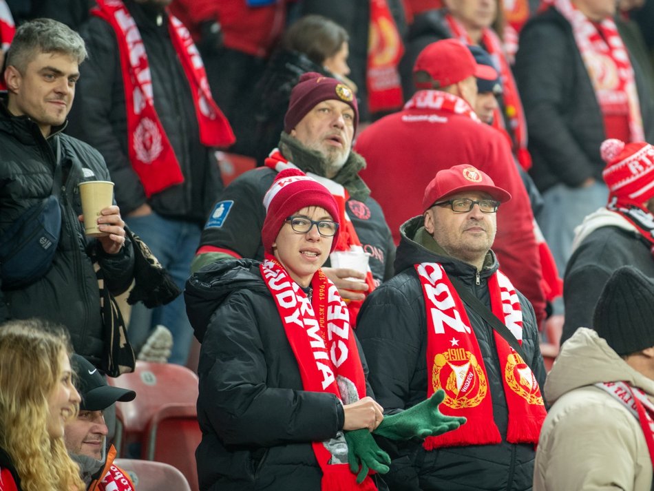 Kibice na meczu Widzew Łódź - Raków Częstochowa