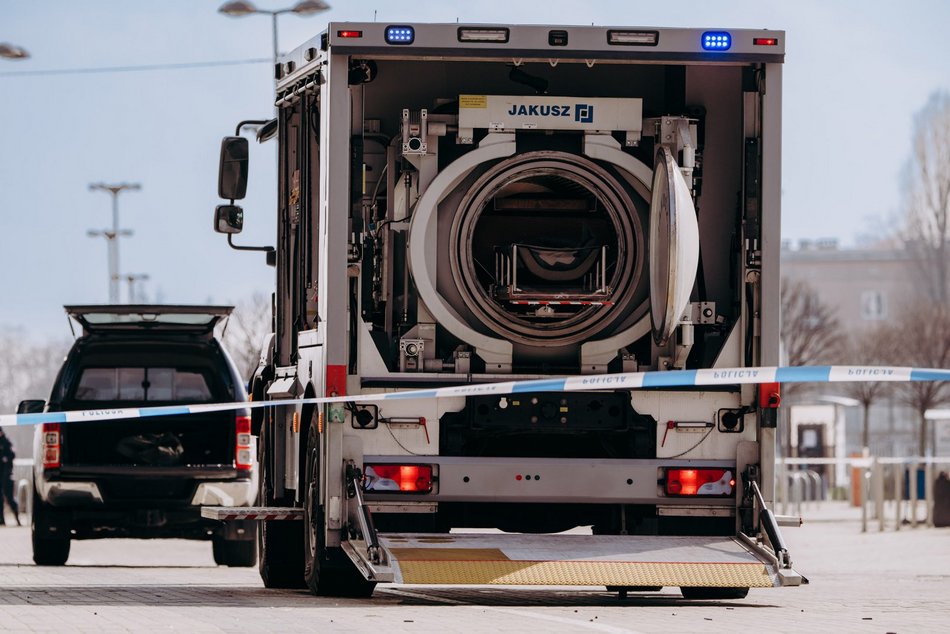 Ćwiczenia służb specjalnych na stadionie im. Władysława Króla w Łodzi