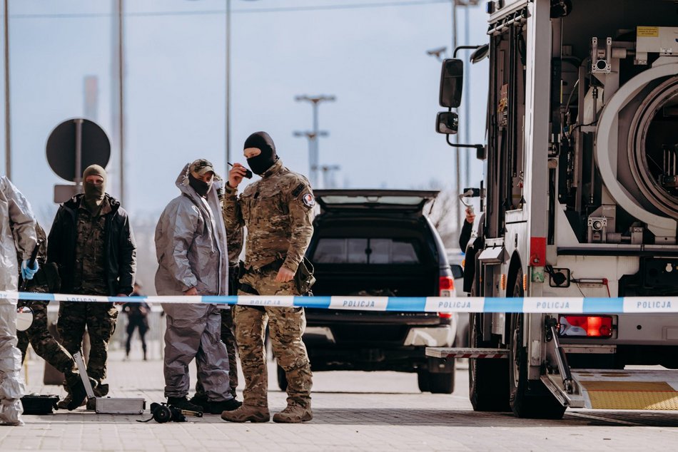 Ćwiczenia służb specjalnych na stadionie im. Władysława Króla w Łodzi