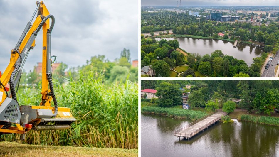 Łódź. Staw przy Przędzalnianej w Łodzi w trakcie czyszczenia. Tam będzie jeszcze piękniej!