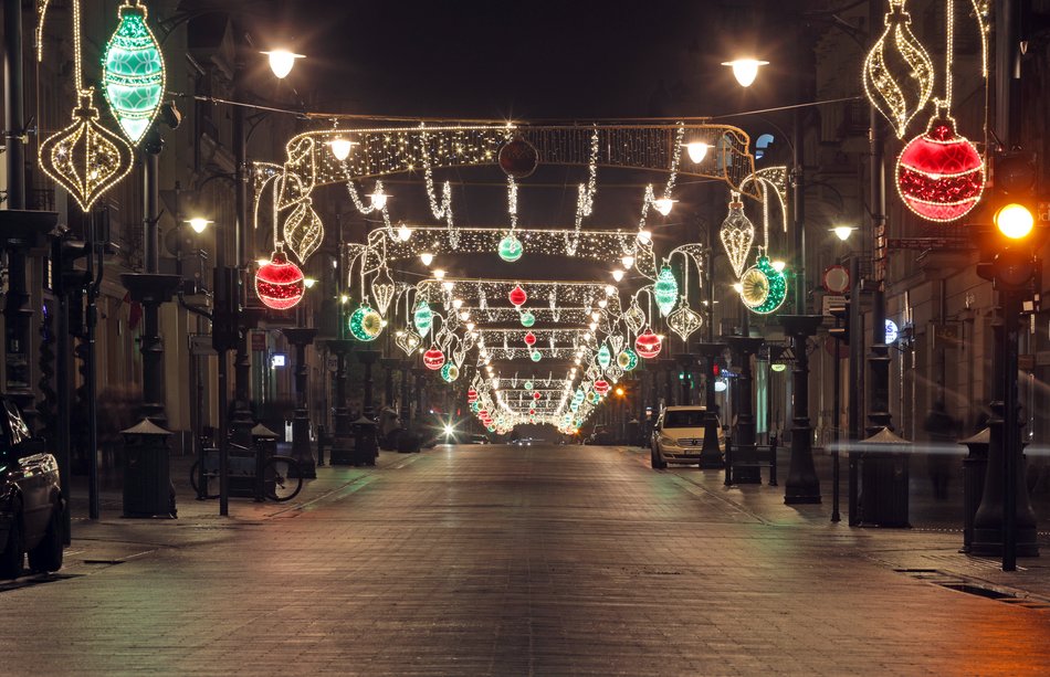 świąteczna iluminacja ulicy