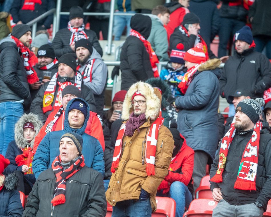Kibice na meczu Widzew Łódź - Warta Poznań