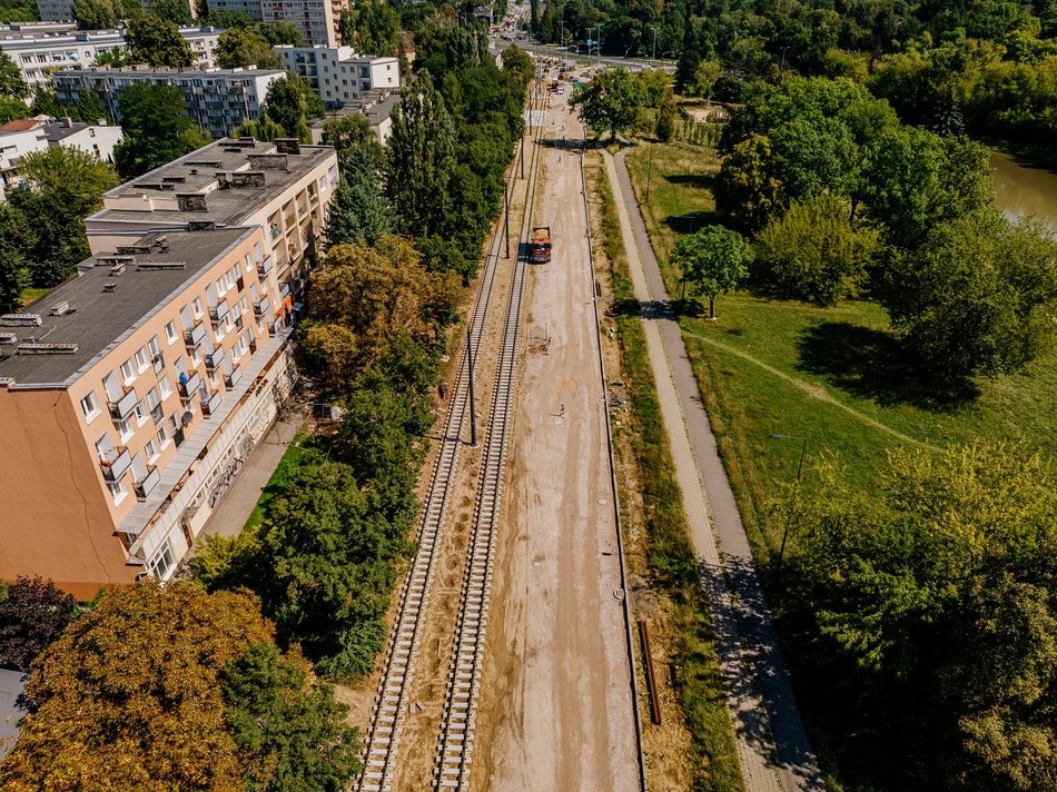 Remontowana ulica Wojska Polskiego w Łodzi