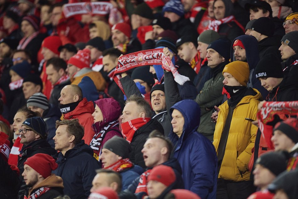 Mecz Widzew Łódź–Śląsk Wrocław, kibice na trybunach, zdjęcia