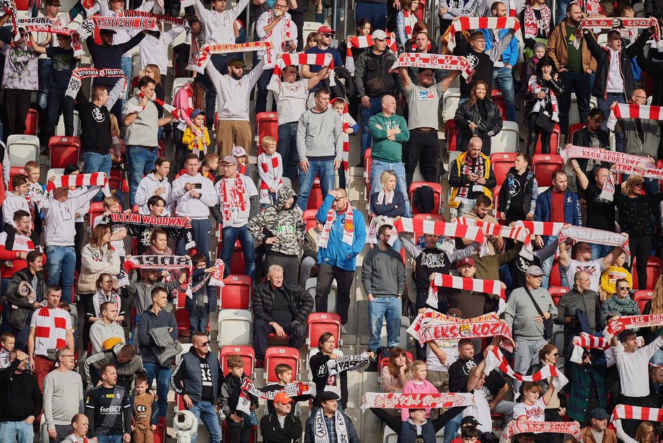 Kibice na meczu ŁKS Łódź - Arka Gdynia