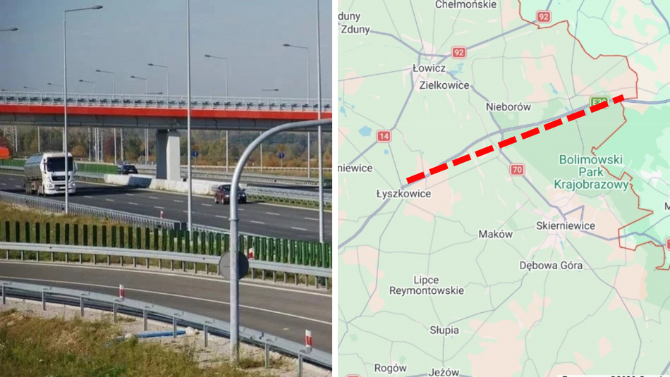 Łódź. Autostrada A2 między Łodzią a Warszawą