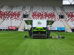 Łódź. Murawa na stadionie ŁKS Łódź