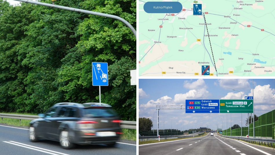 Cztery nowe odcinkowe pomiary prędkości na A1 w Łódzkiem