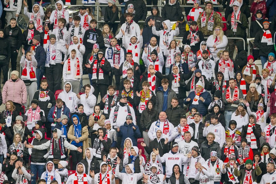 Kibice na meczu ŁKS Łódź - Lech Poznań