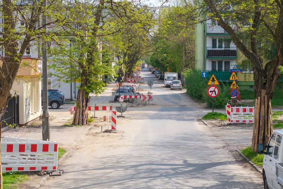 Łódź. Remont ul. Odyńca w Łodzi