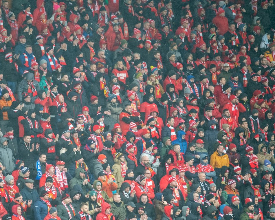 Kibice na meczu Widzew Łódź - Warta Poznań