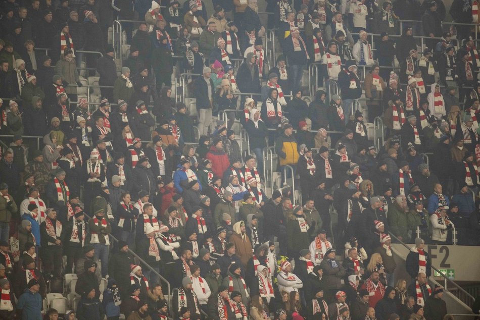 Kibice na meczu ŁKS Łódź z Legią Warszawa