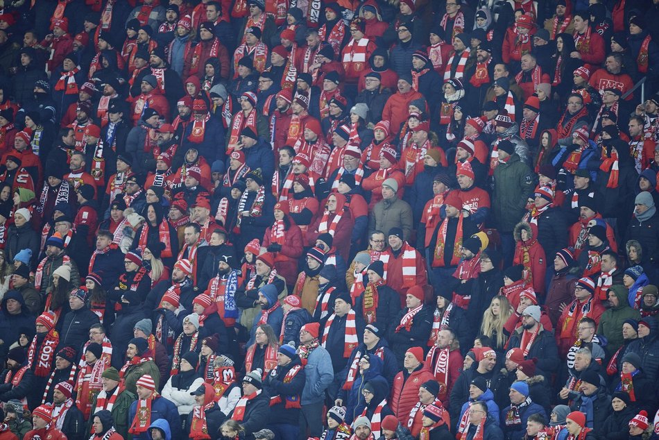 Kibice na meczu Widzewa Łódź - Pogoń Szczecin