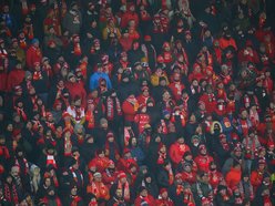 Łódź. Kibice na meczu Widzewa Łódź z Jagiellonią Białystok