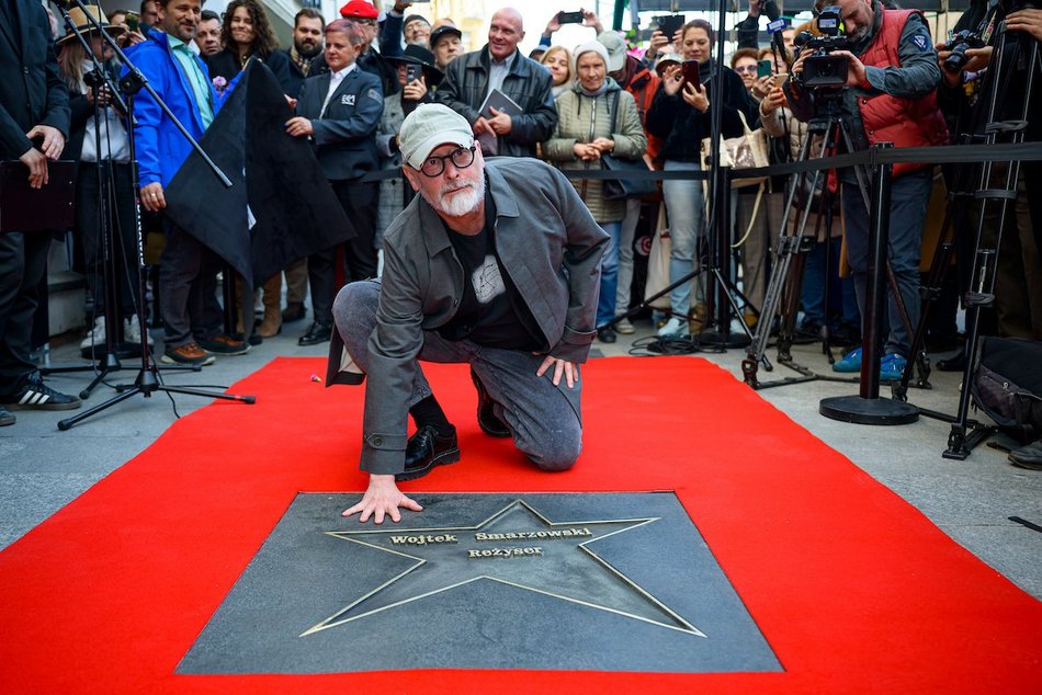 Łódź. Odsłonięto gwiazdę reżysera Wojciecha Smarzowskiego