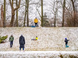 Park Poniatowskiego w zimowej szacie