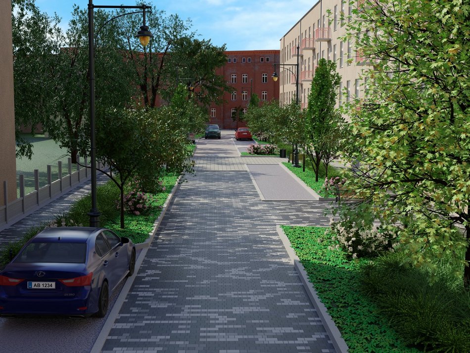 Woonerf - ul. Mielczarskiego - wizualizacja