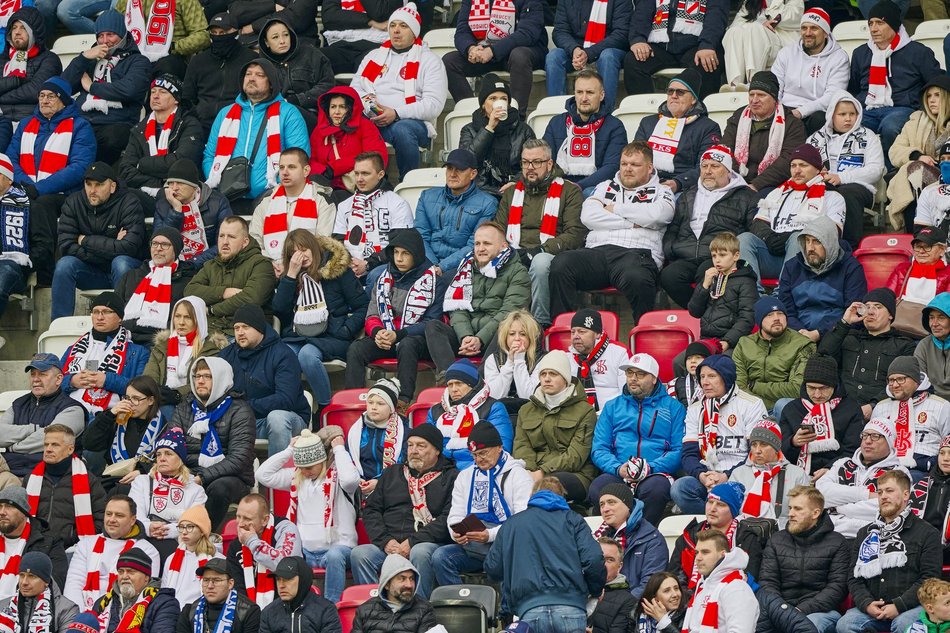 Kibice na meczu ŁKS Łódź - Lech Poznań